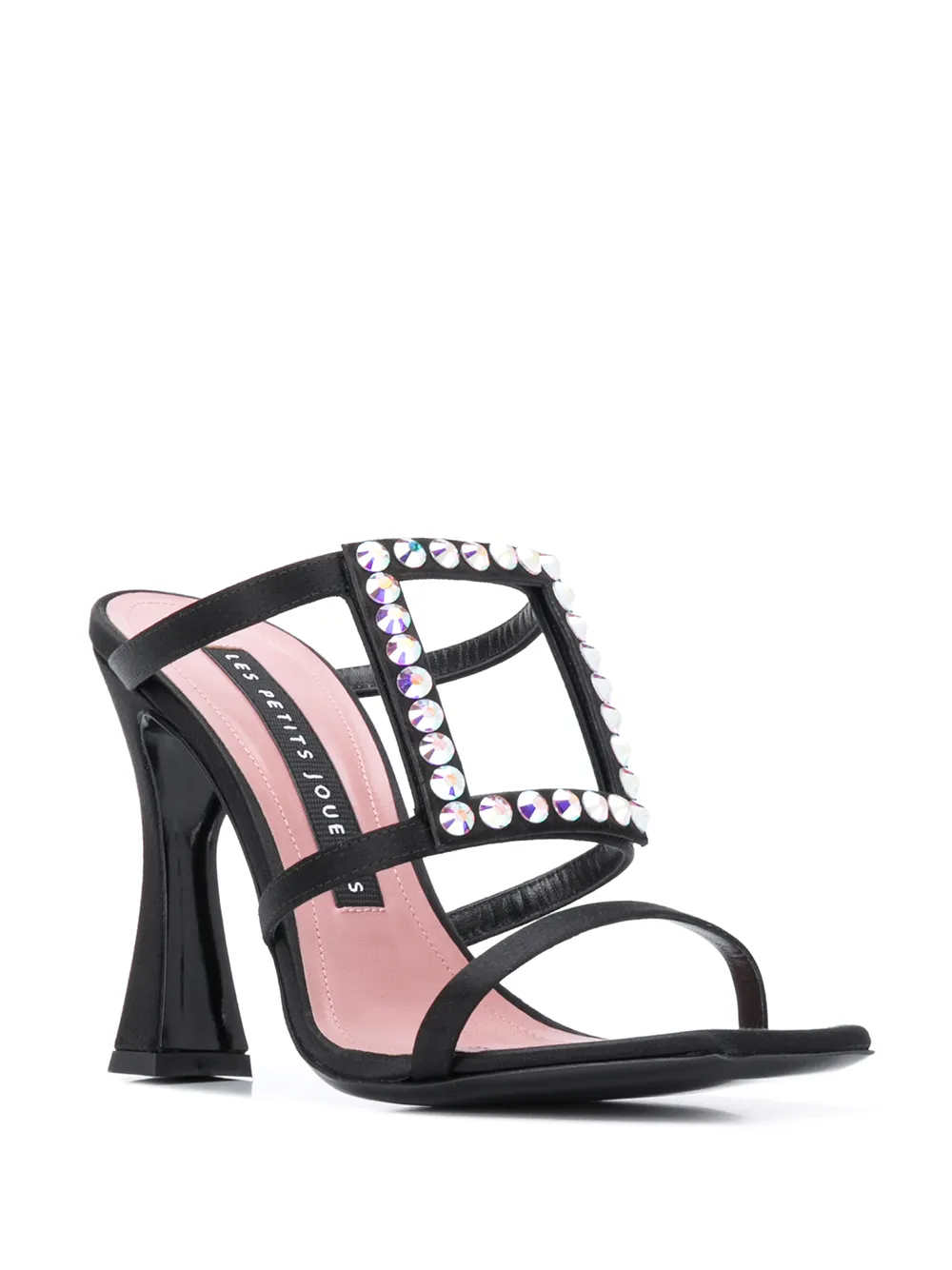 Les Petits Joueurs Hoya studded satin mules | Heeled Mules | Image 2