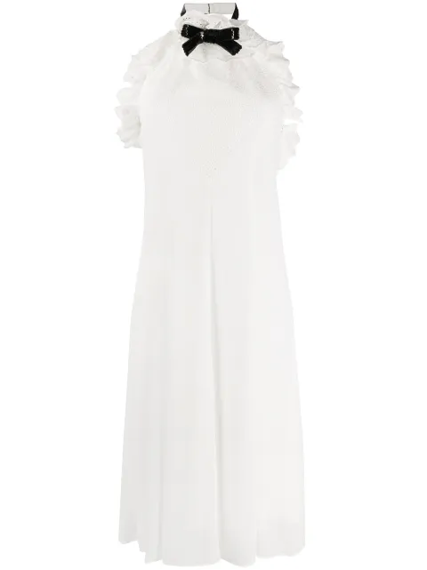 philosophy di lorenzo serafini ruffled halterneck dress