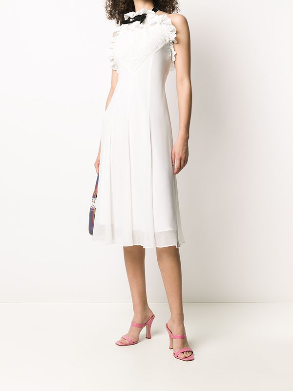 philosophy di lorenzo serafini ruffled halterneck dress