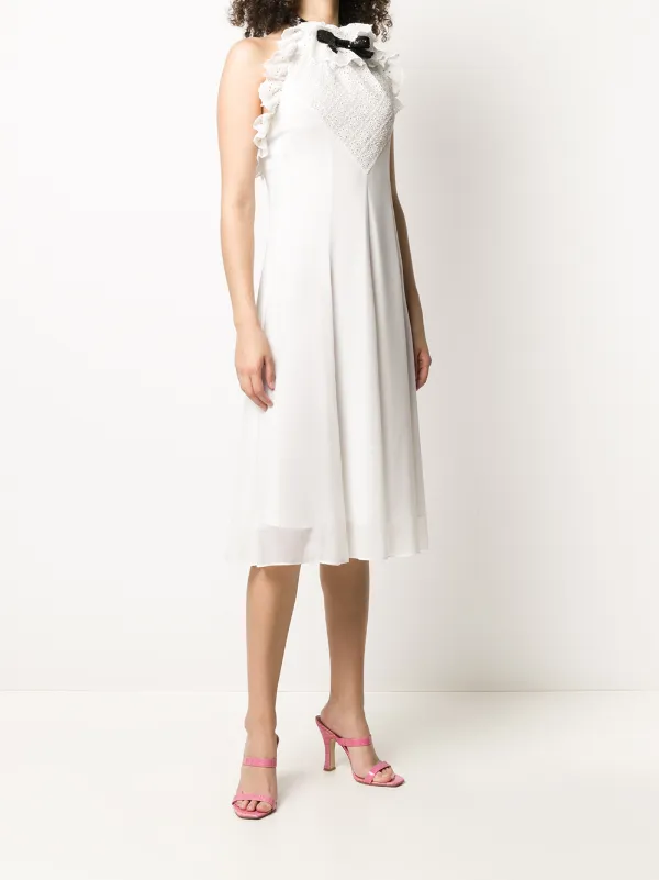 philosophy di lorenzo serafini ruffled halterneck dress