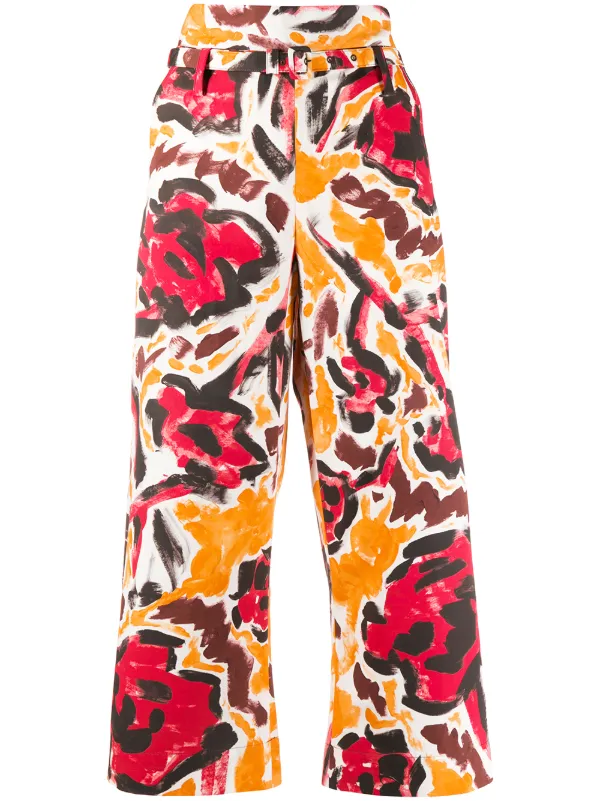 printed cropped trousers