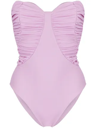 strapless ruched swimsuit