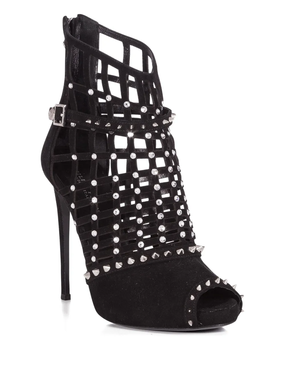 Philipp Plein 12 mm suède sandalen Zwart