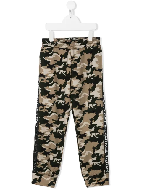 Balmain Kids pants con estampado militar