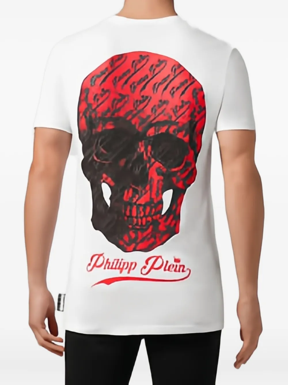 Philipp Plein T-shirt V-neck Ss Allover Skull In White