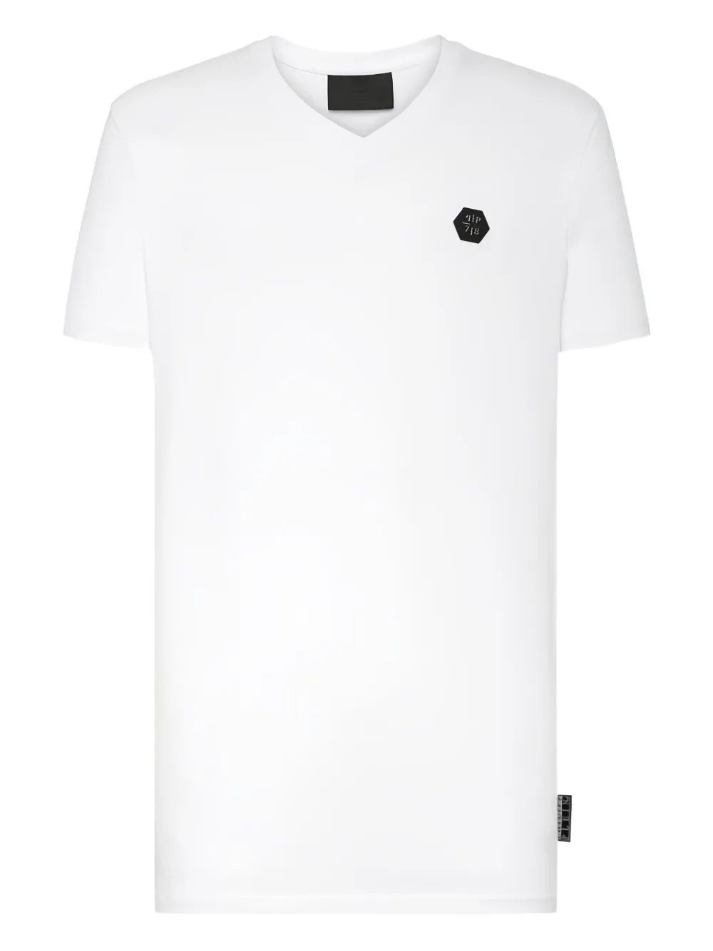 Philipp Plein T-shirt V-neck Ss Allover Skull In White