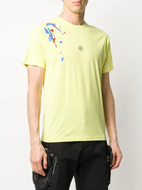 stone island paint splatter t shirt