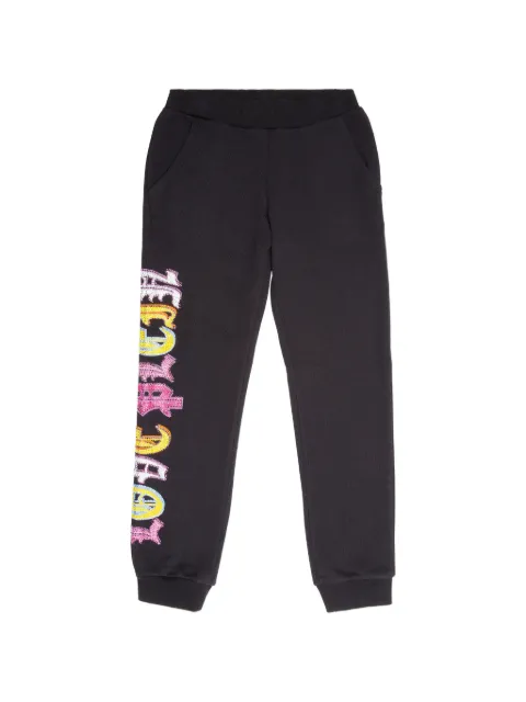 Philipp Plein Junior pantalones de chándal con apliques de strass