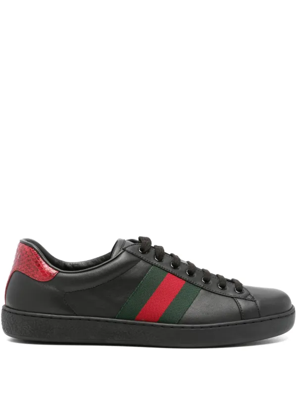 Gucci Ace Leather Sneakers in Black
