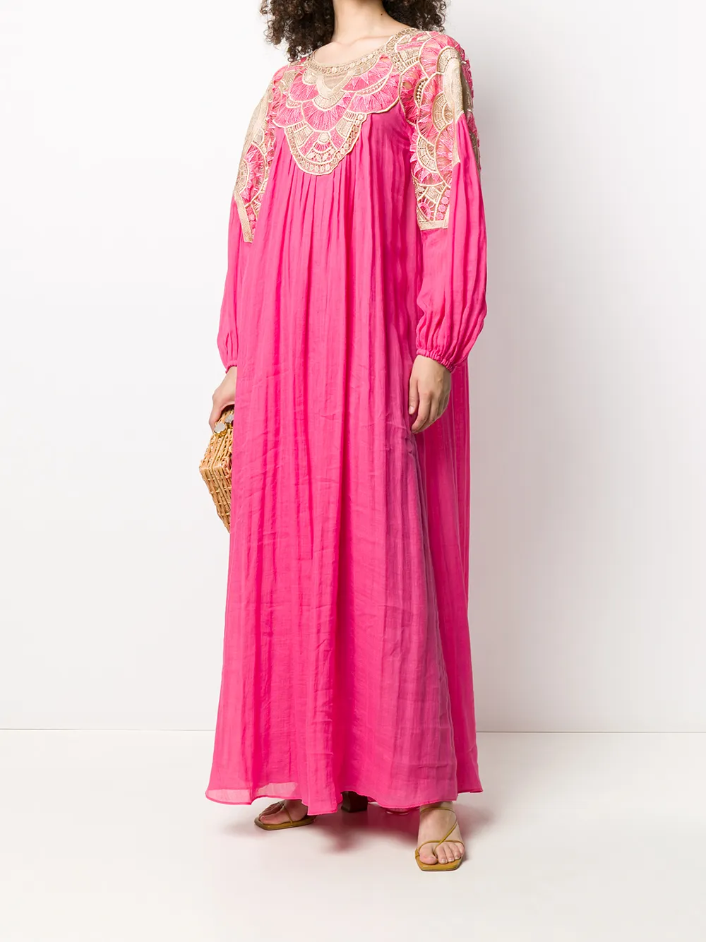 Alberta Ferretti Jurk met geborduurd vlak - Roze