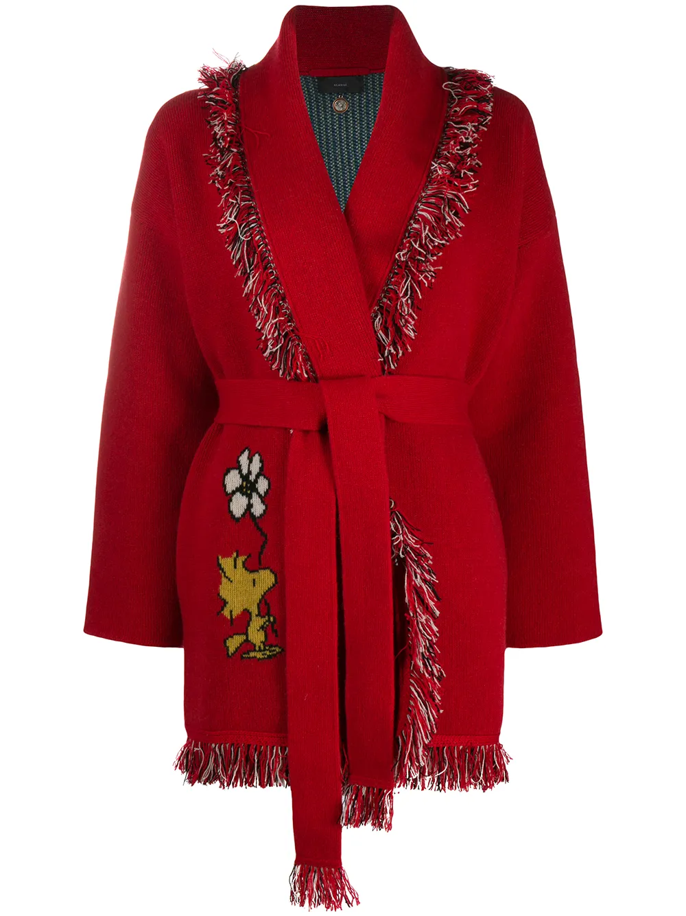 фото Alanui snoopy keep it clean cardigan bright red