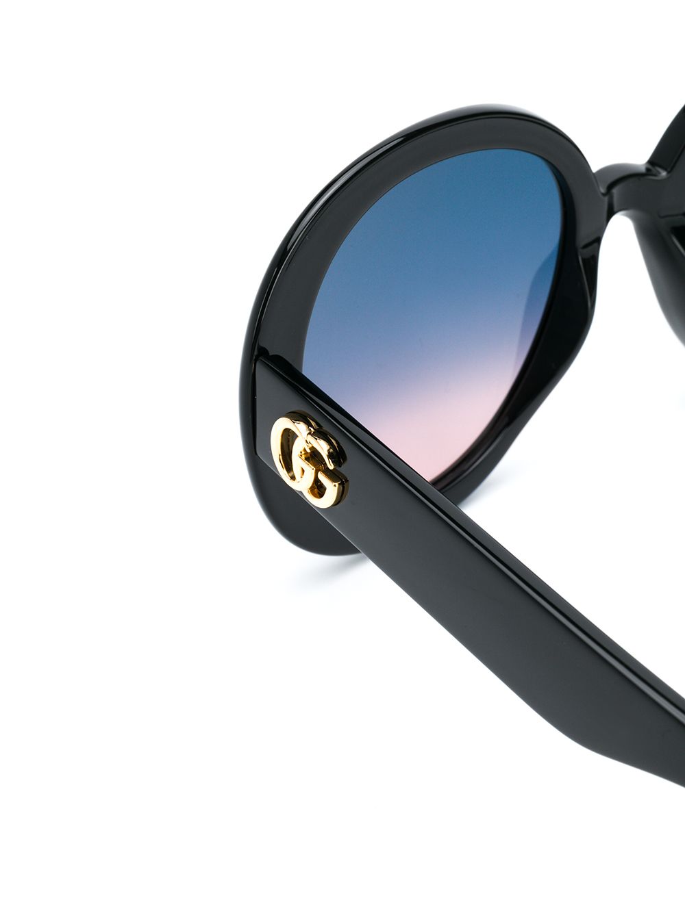 фото Gucci eyewear массивные солнцезащитные очки в круглой оправе