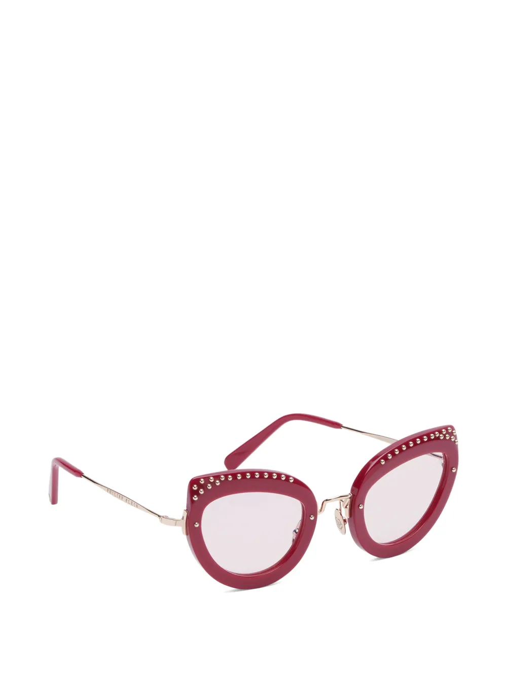 Philipp Plein Eyewear Jacqueline zonnebril verfraaid met studs en cat-eye-montuur Rood