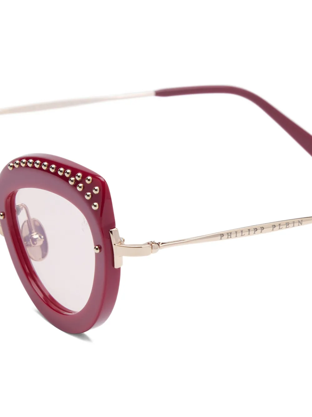 Philipp Plein Eyewear Jacqueline zonnebril verfraaid met studs en cat-eye-montuur Rood