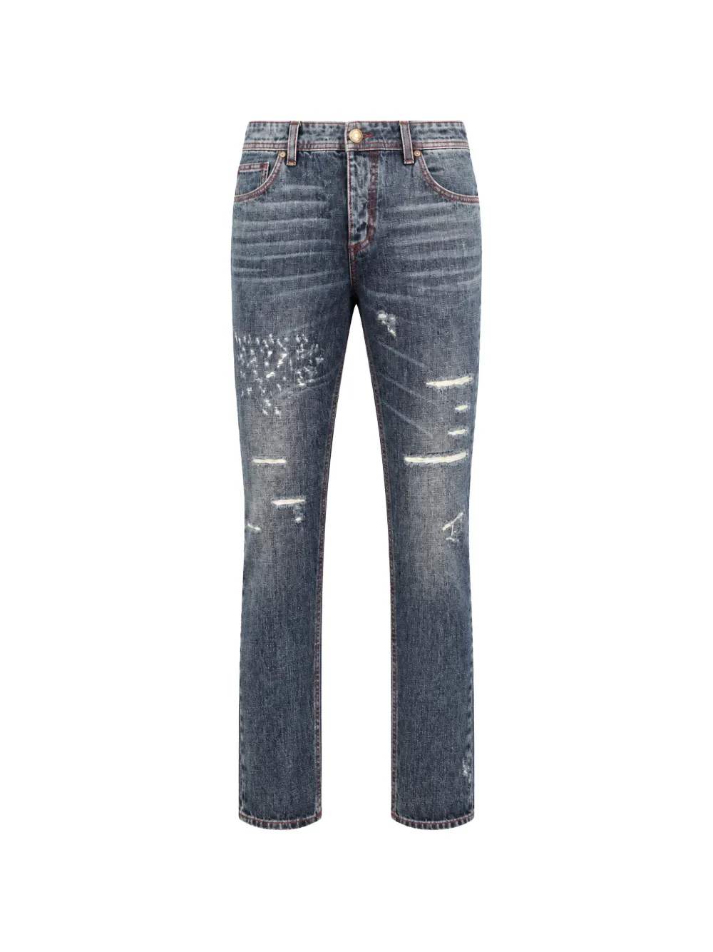 Philipp Plein Super Straight Cut distressed jeans - Blu