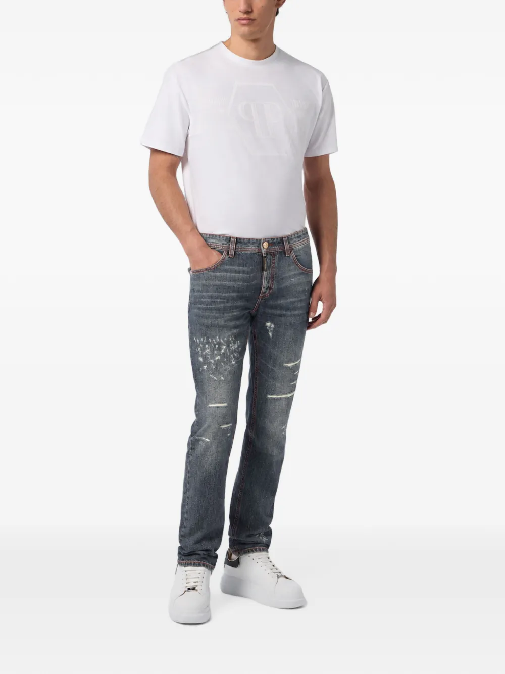 Philipp Plein Straight jeans Blauw