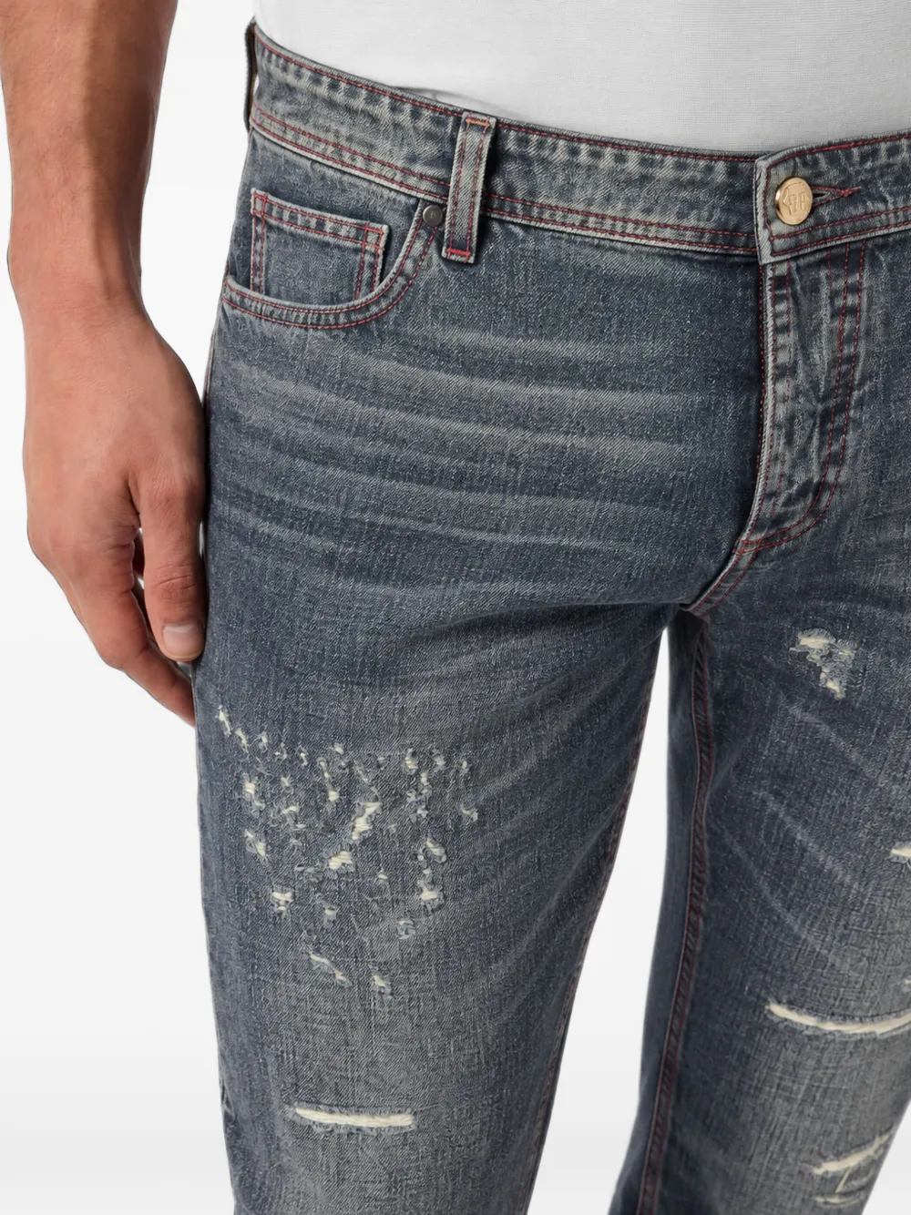 Philipp Plein Straight jeans Blauw