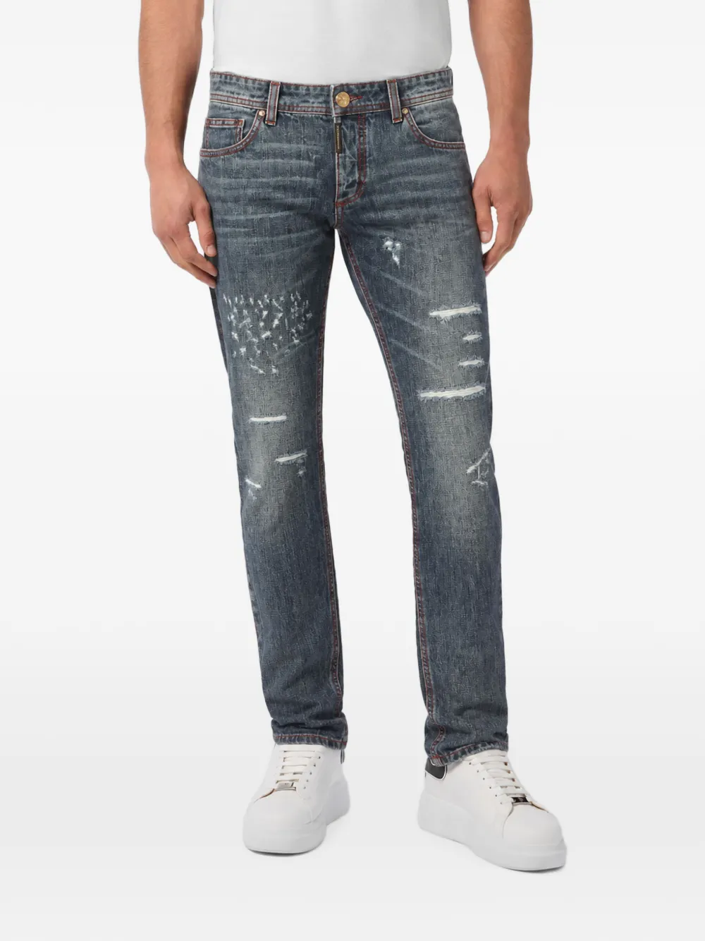 Philipp Plein Straight jeans Blauw