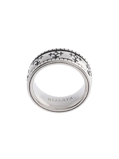 Nialaya Jewelry bague à motifs gravés