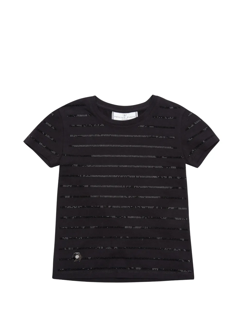 Philipp Plein Junior crew-neck striped T-shirt - Nero