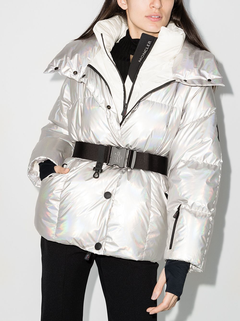 фото Moncler grenoble olligan holographic quilted down puffer jacket