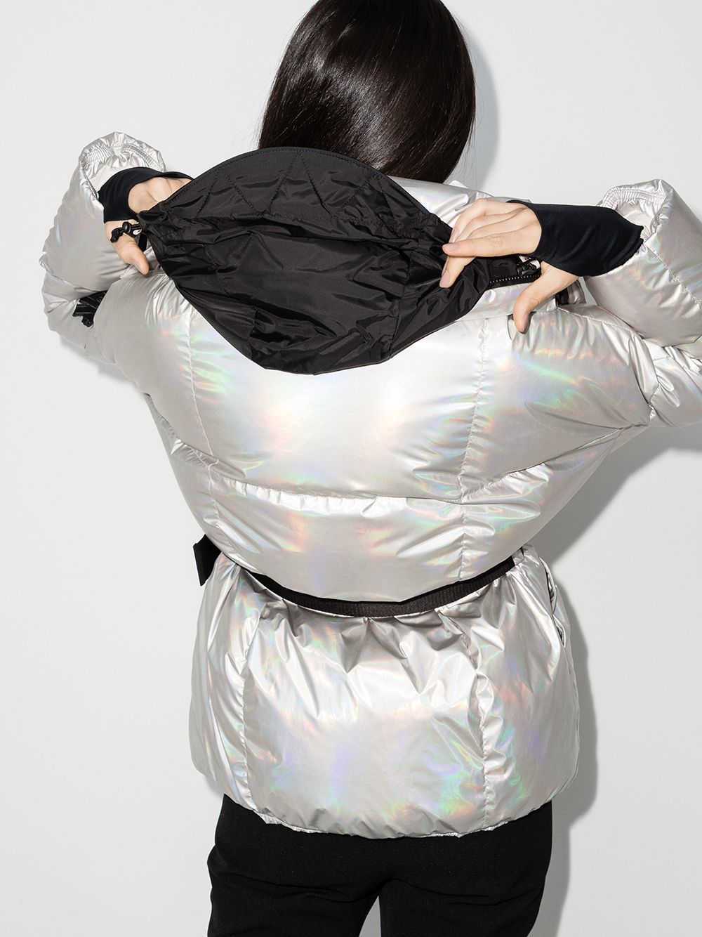 фото Moncler grenoble olligan holographic quilted down puffer jacket