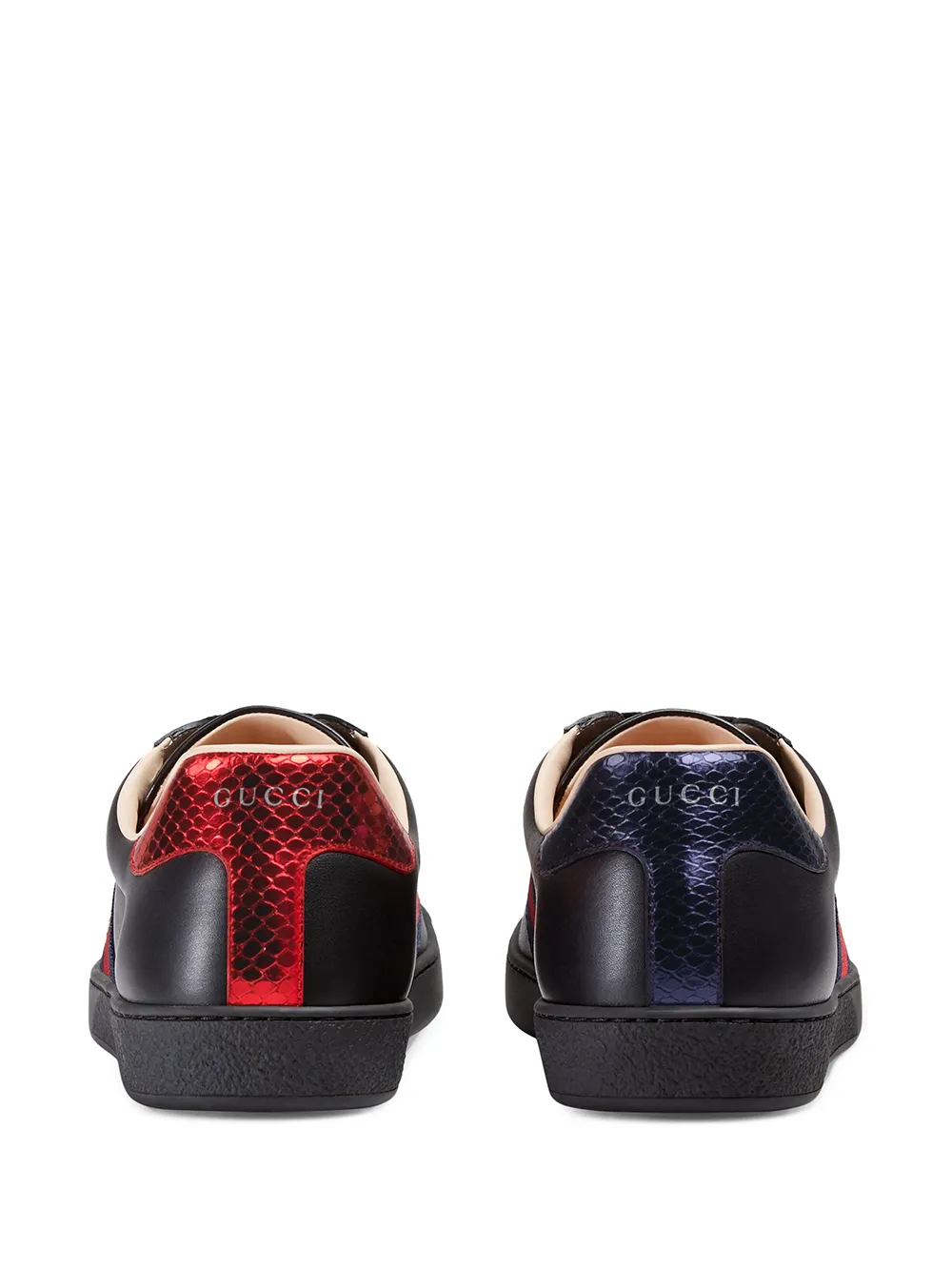 Shop Gucci Ace Bee-embroidered Sneakers In Black