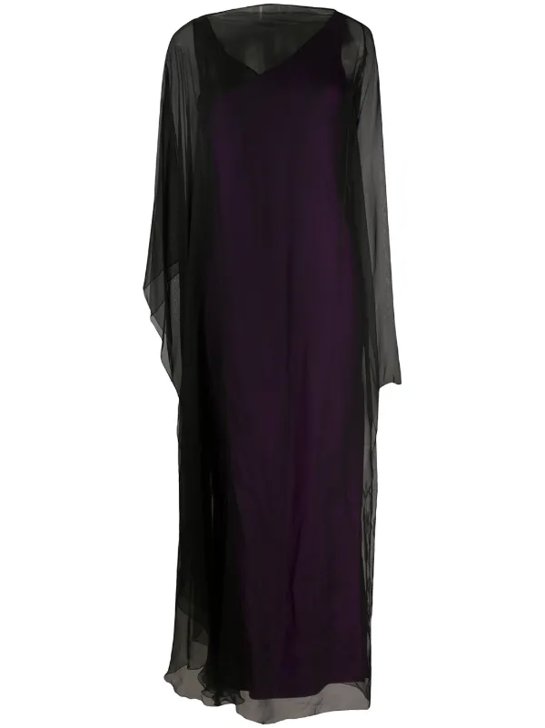 sheer overlay maxi dress