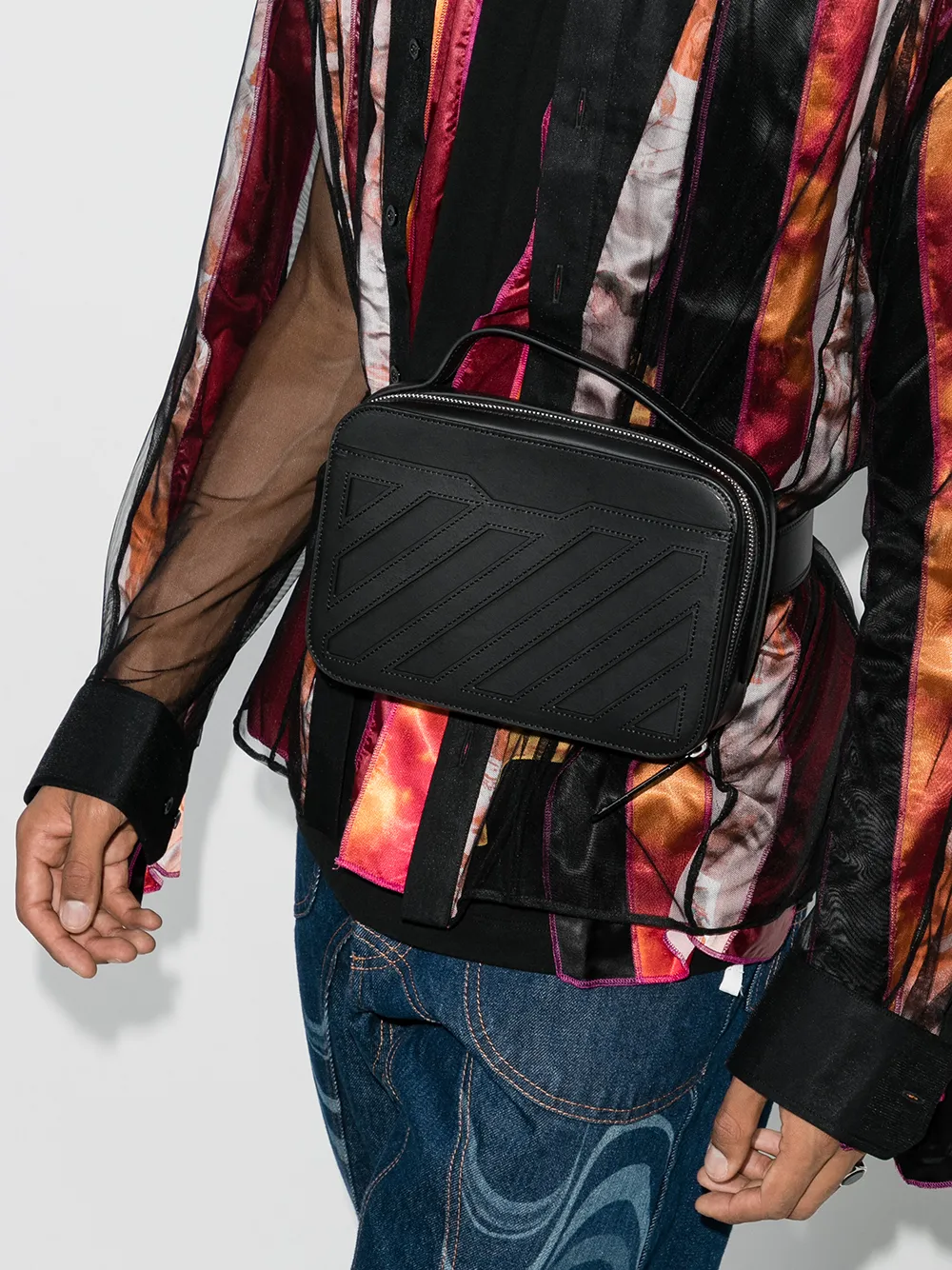 Image 2 of Off-White striped leather belt bag