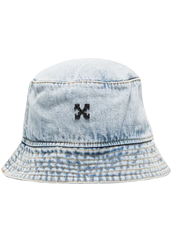 blue and white bucket hat