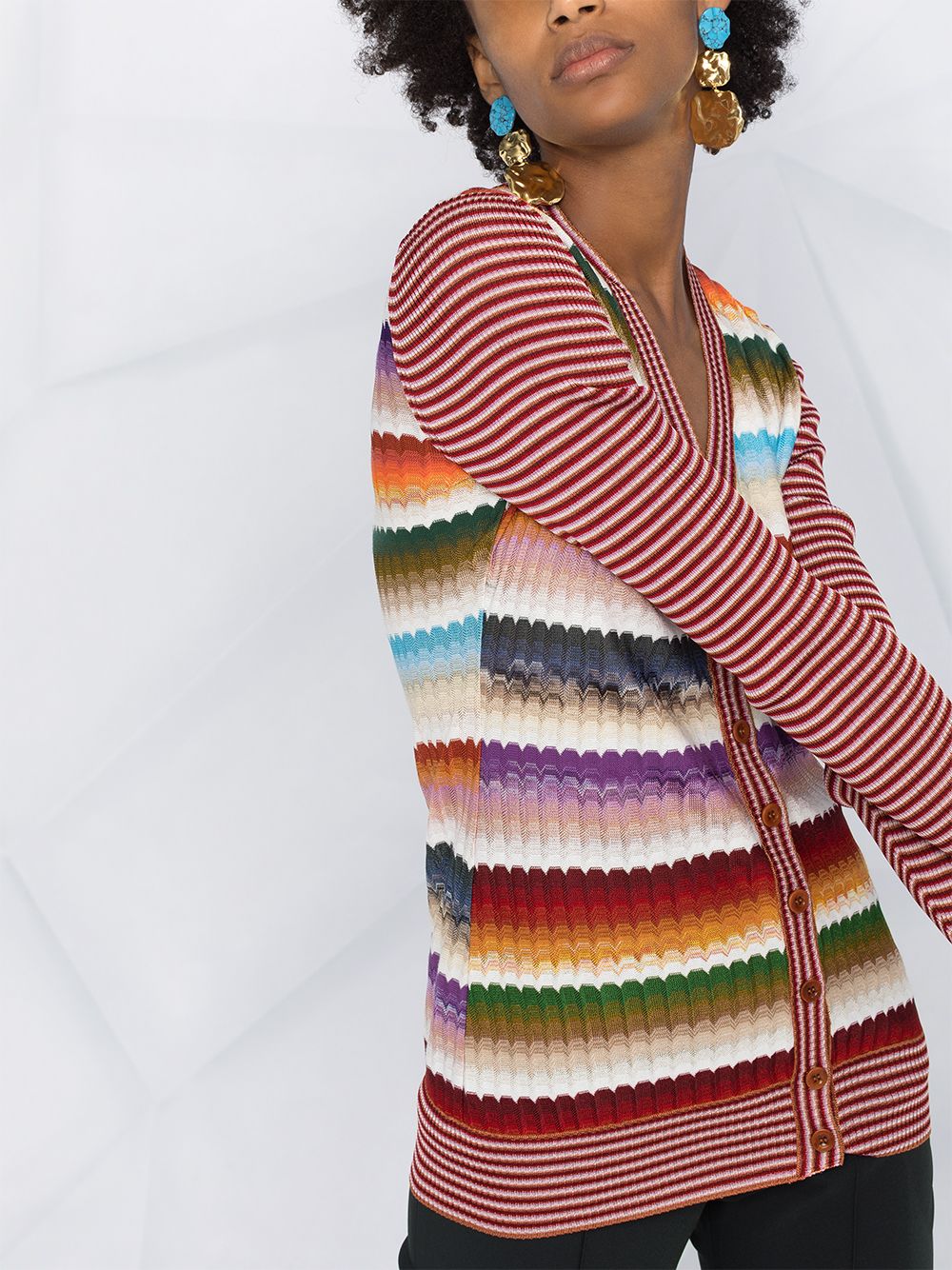 фото Missoni кардиган в полоску с длинными рукавами