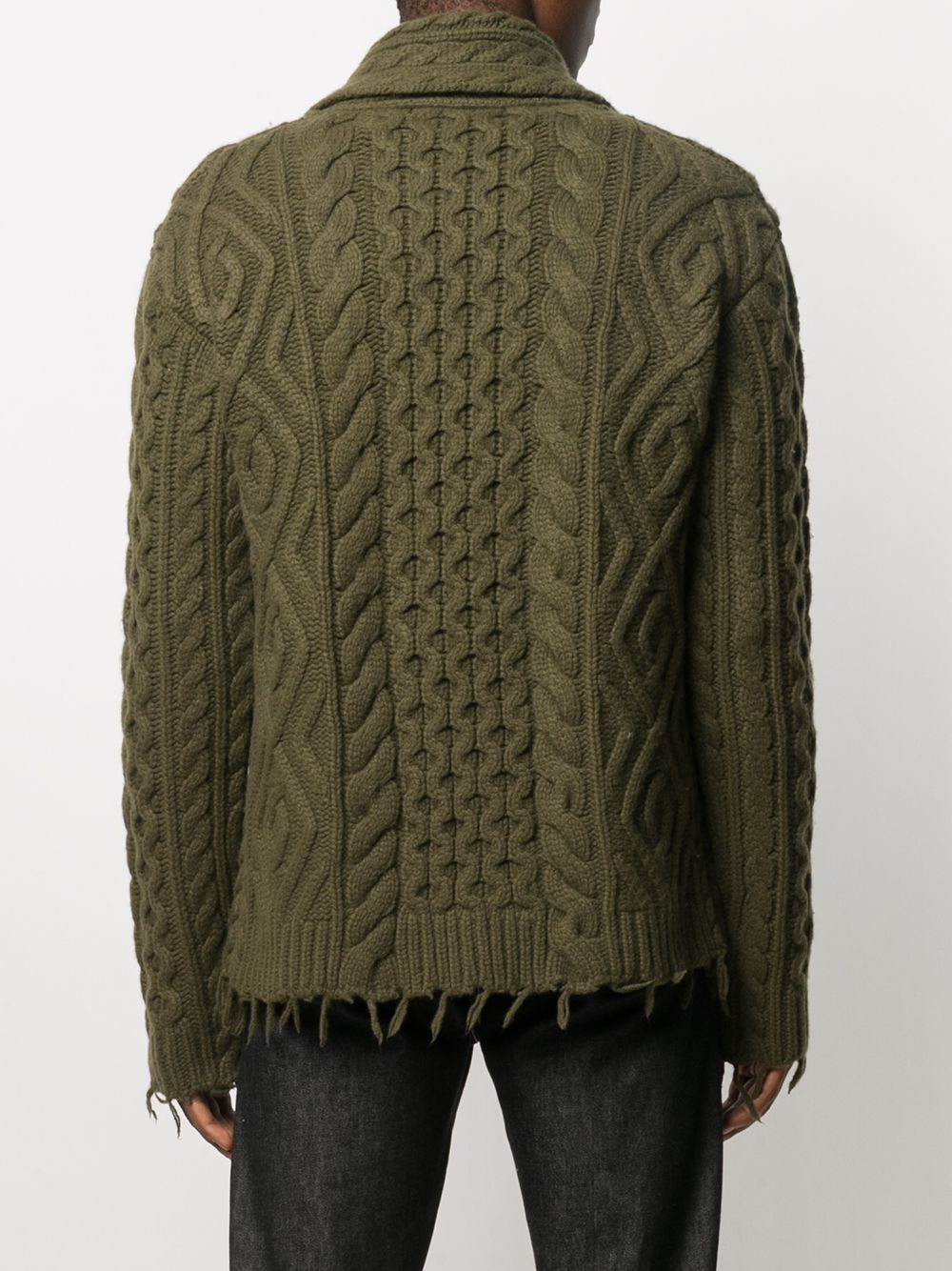 фото Alanui new fisherman cardigan military green mi