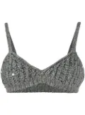 Alanui sequinned knitted crop top - 0808 FANCY GREY FANCY GREY