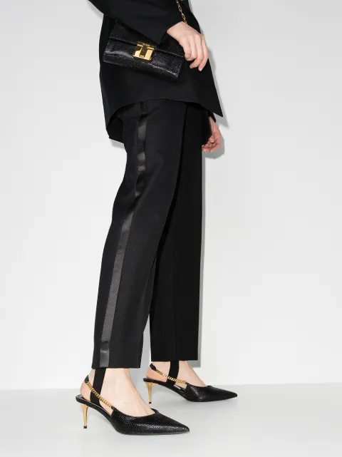 TOM FORD 55MM CHAIN SLINGBACK PUMPS