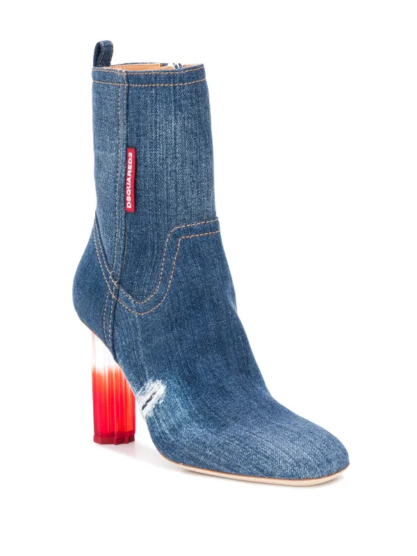 denim high heel boots