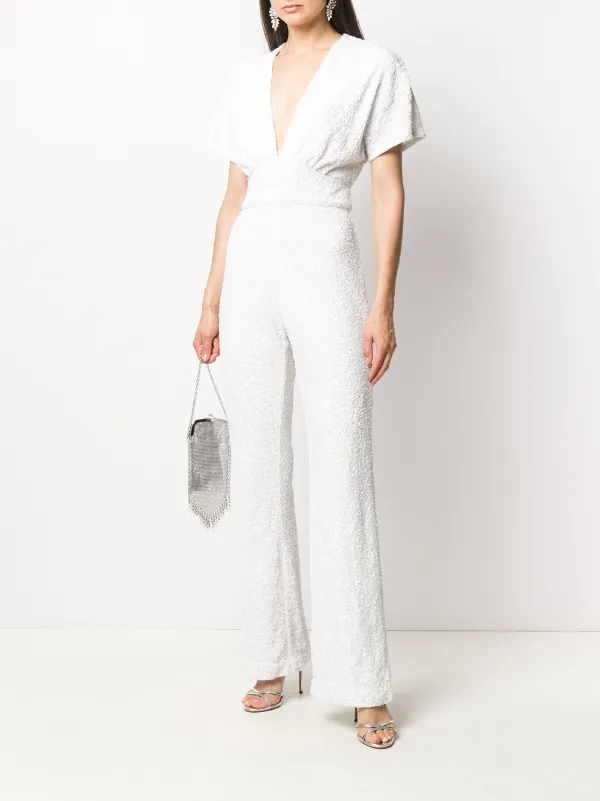 sequin v neck jumpsuit