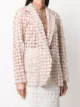 D.Exterior embroidered sheer blazer