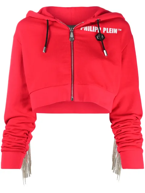 Philipp Plein crystal-fringe hoodie