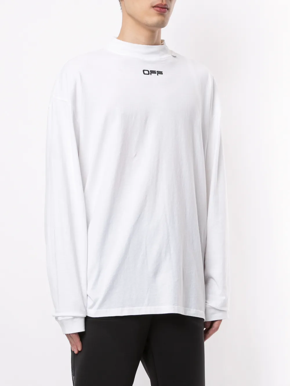 фото Off-white футболка с воротником-воронкой и логотипом