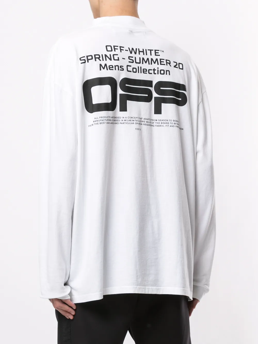 фото Off-white футболка с воротником-воронкой и логотипом