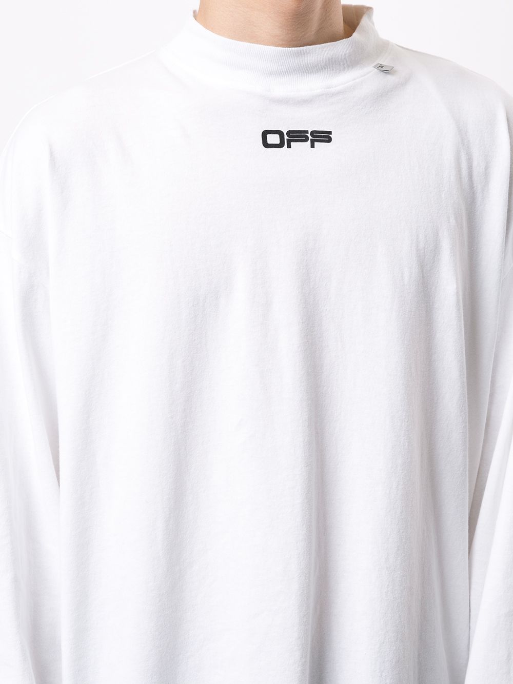 фото Off-white футболка с воротником-воронкой и логотипом