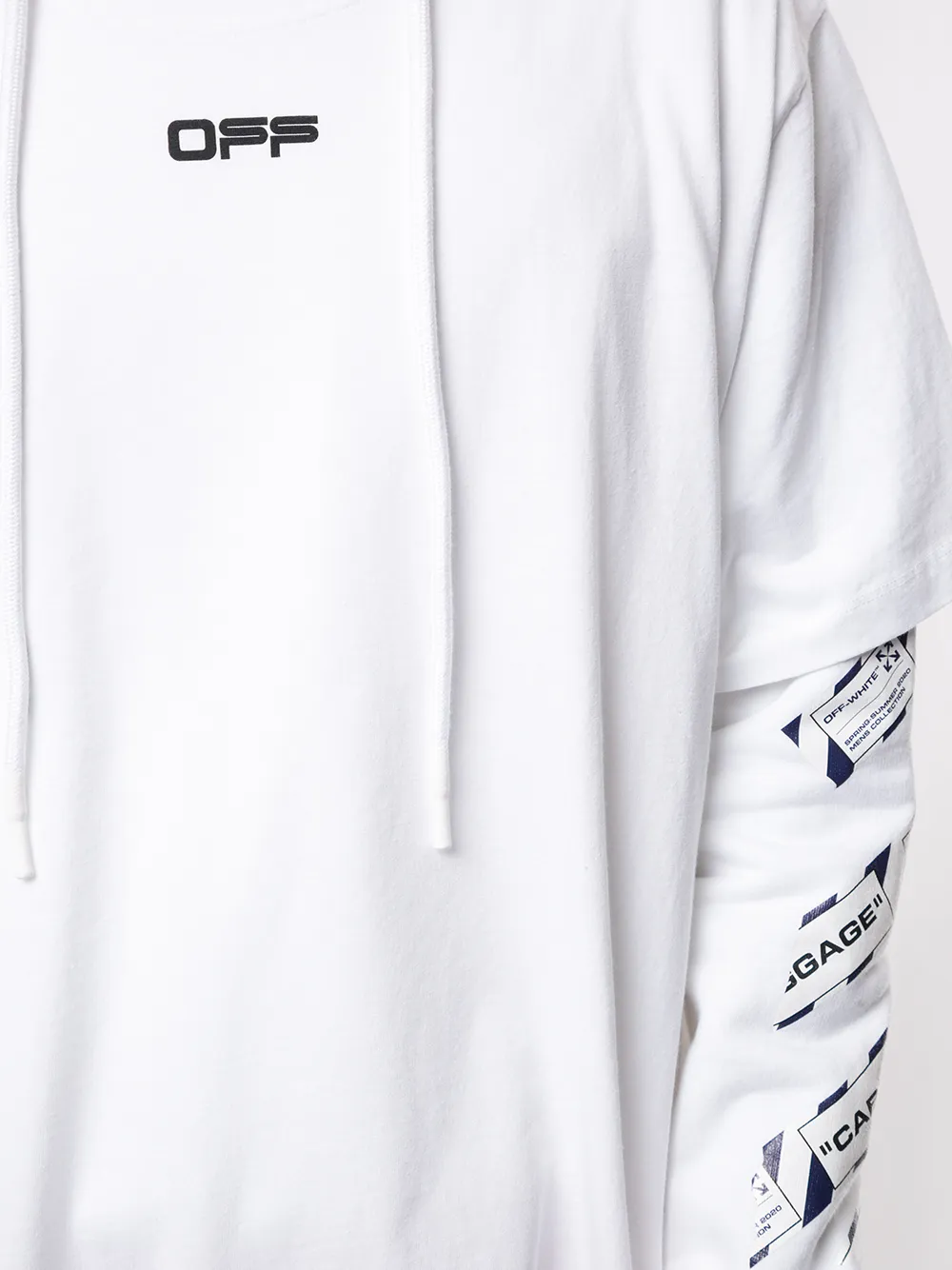 фото Off-white многослойное худи с принтом