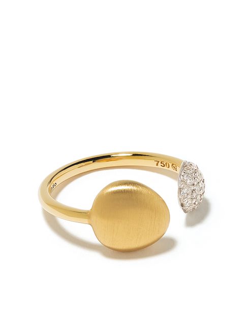 Brumani 18kt Gelb- und Weißgoldring mit einem Diamanten