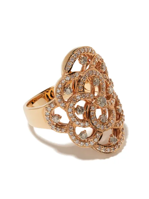 Brumani 18kt rose gold Laces diamond ring