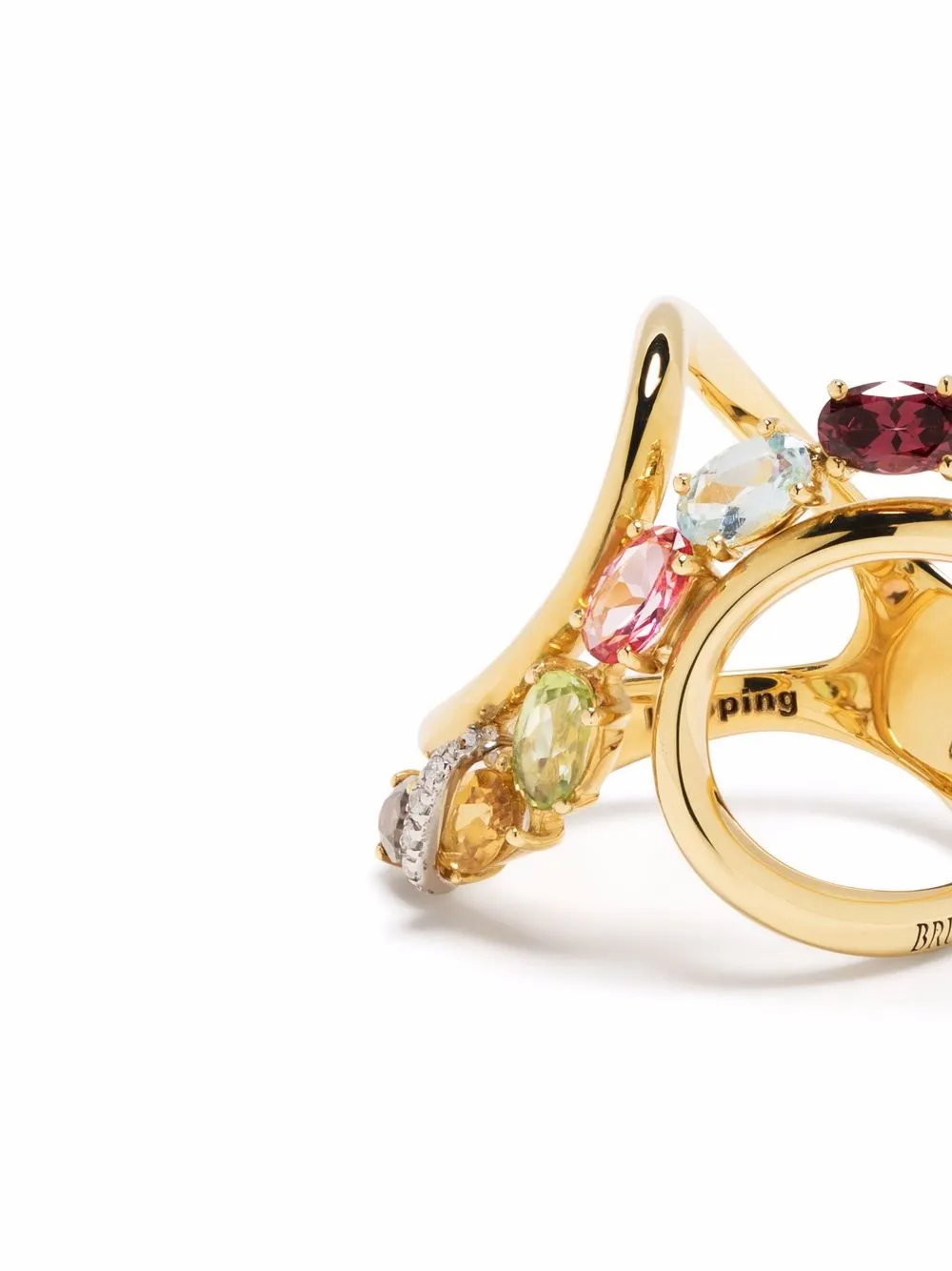  Brumani 18kt Yellow Gold Gemstone And Diamond Ring 
