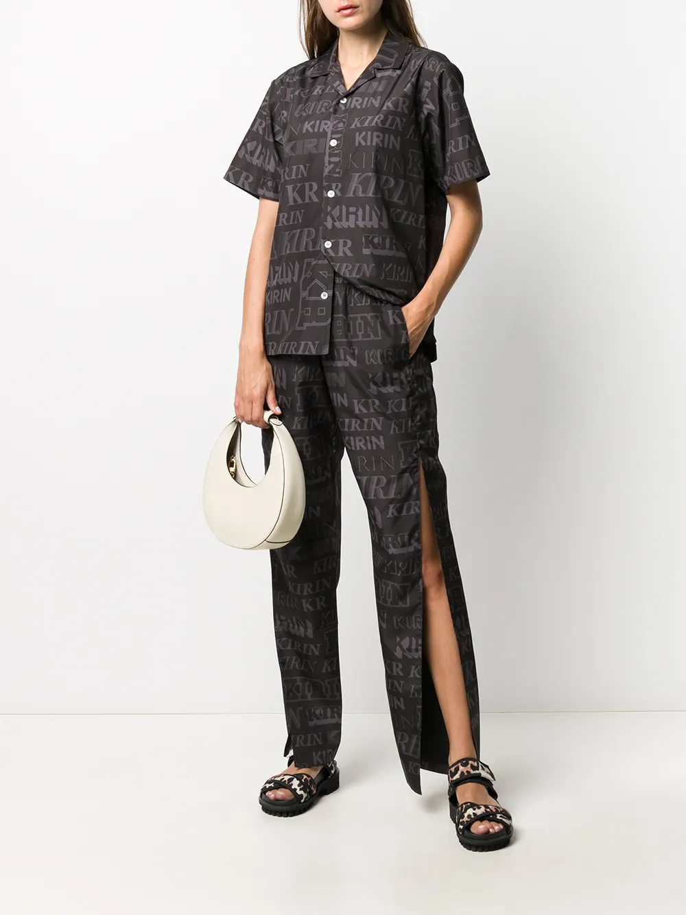 Kirin Broek met logoprint - Zwart