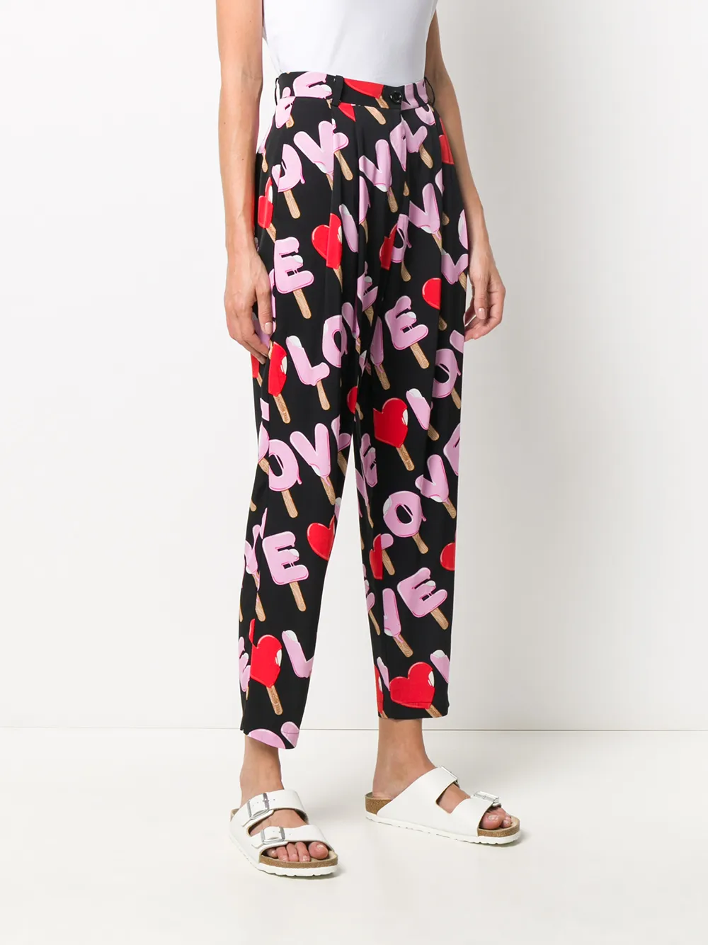 Love Moschino Pantalon met print Zwart