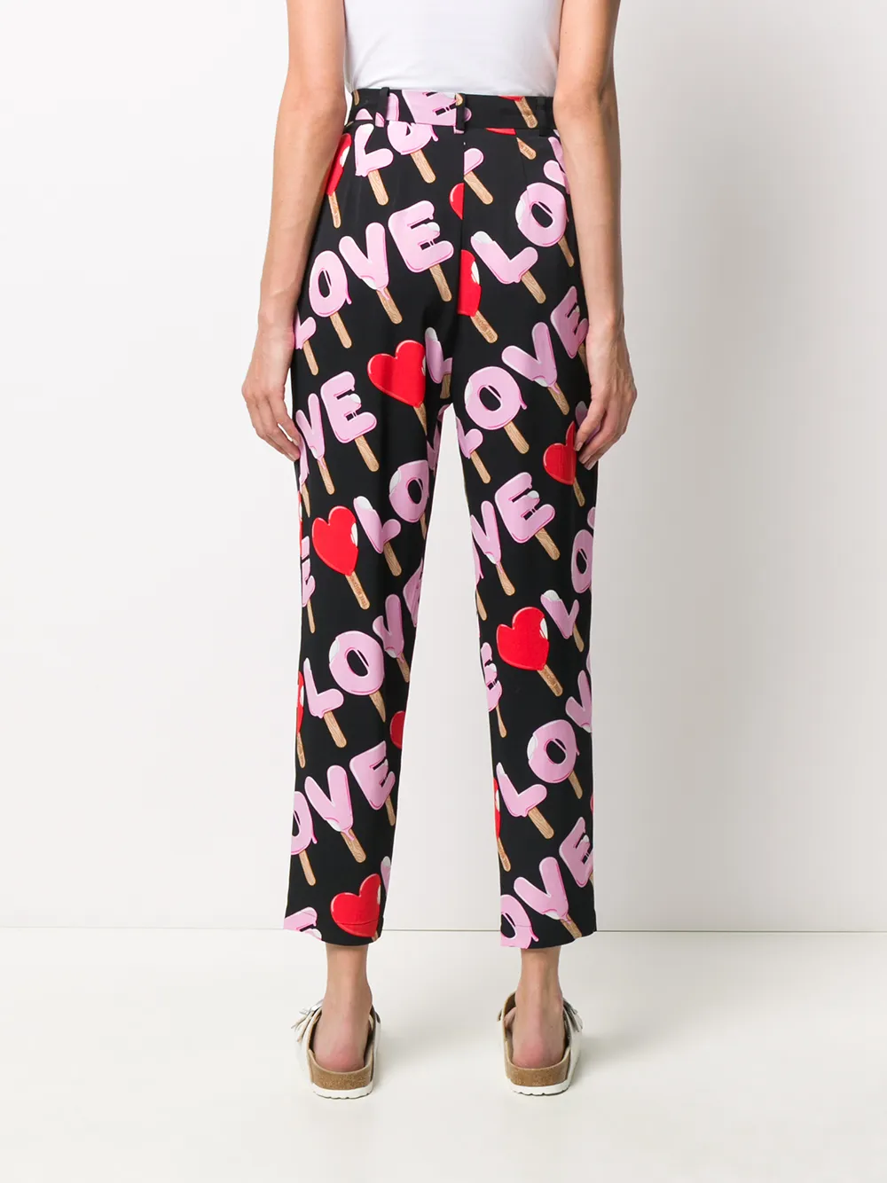 Love Moschino Pantalon met print Zwart