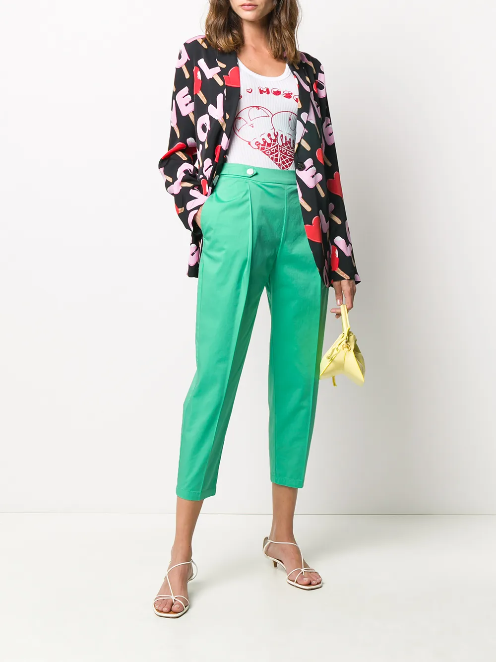 Love Moschino Broek met toelopende pijpen - Groen