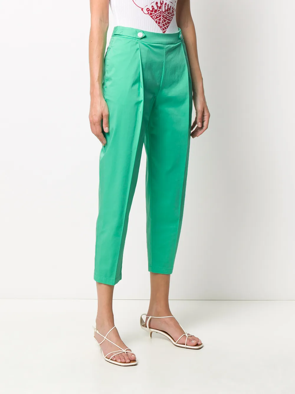 Love Moschino Broek met toelopende pijpen Groen